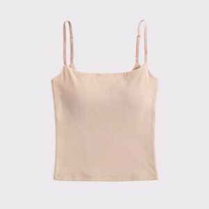 Women's Cream Spaghetti Strap Top with built in bra